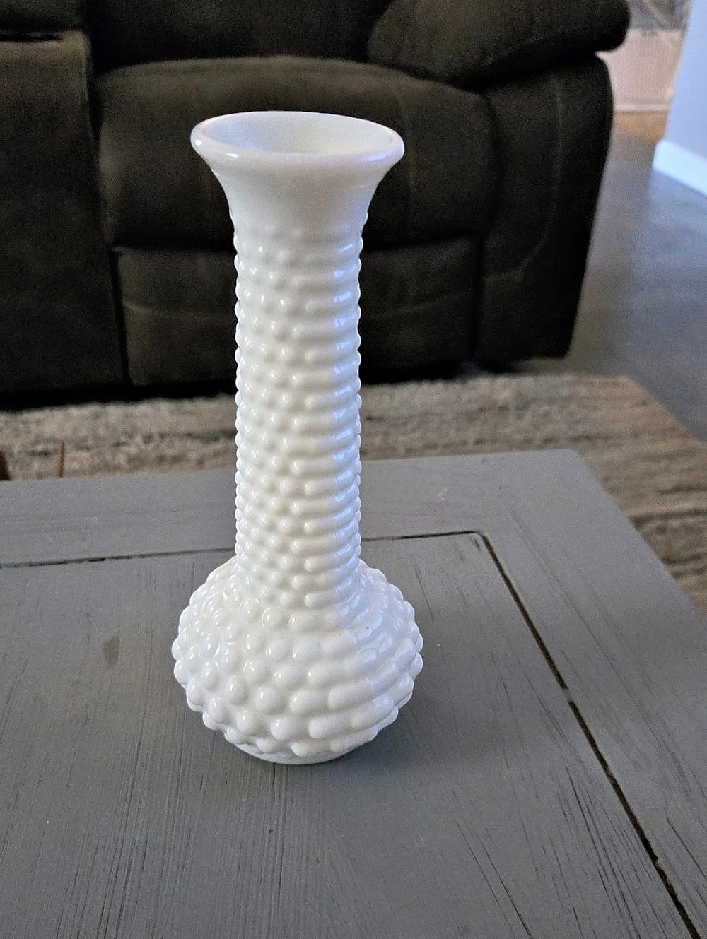Fenton Hobnail Milk Glass Bud Vase White